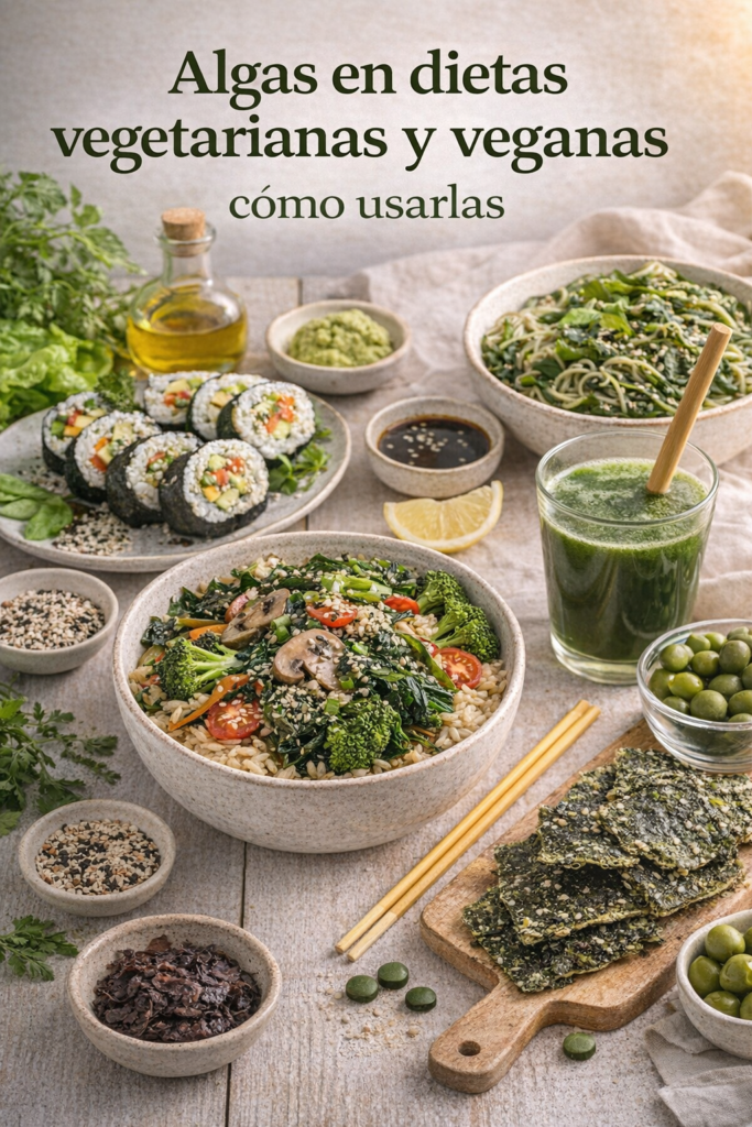 Algas en dietas vegetarianas y veganas